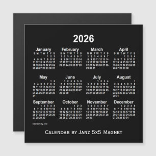 Calendário branco neon 2026 do Imagro 5x5 de janei