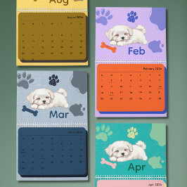 Calendário Bright & Adorable Puppy Art Calendar