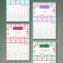 Calendário Bright Kawaii Kitty Art Calendar