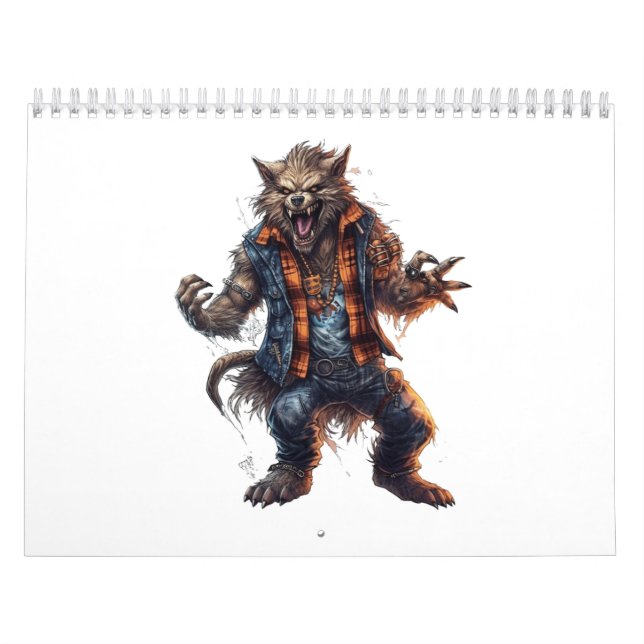 Calendário bruxa da cara de animal de halloween (Capa)