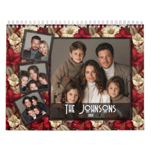 Calendário Buquê Floral de Amarílis Atemporal para Mesa de No