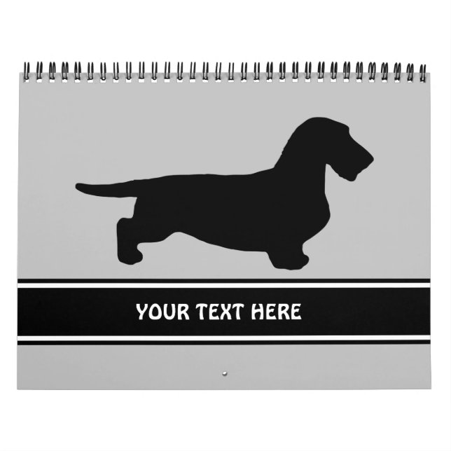 Calendário Cabelo grosso Dachshund - Silhouette 1 (Capa)