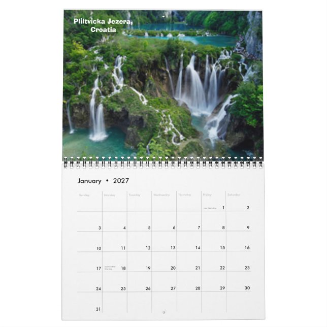 Calendário Cachoeiras do mundo 2009 (Jan 2027)