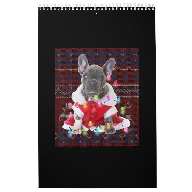 Calendário Cachorro de Natal Francês Luz Feia Cachorro (Capa)