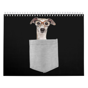 Calendário Cachorro no seu bolso com copos