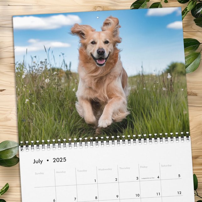 Calendário Cachorro Personalizado da Família Pet Moderna e Bo (Criador carregado)