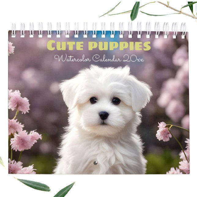 Calendário Cachorros Cachorros Cachorros Aquarela Cachorro Sa (Cute Puppies Watercolor Seasonal Dog Lover Calendar)