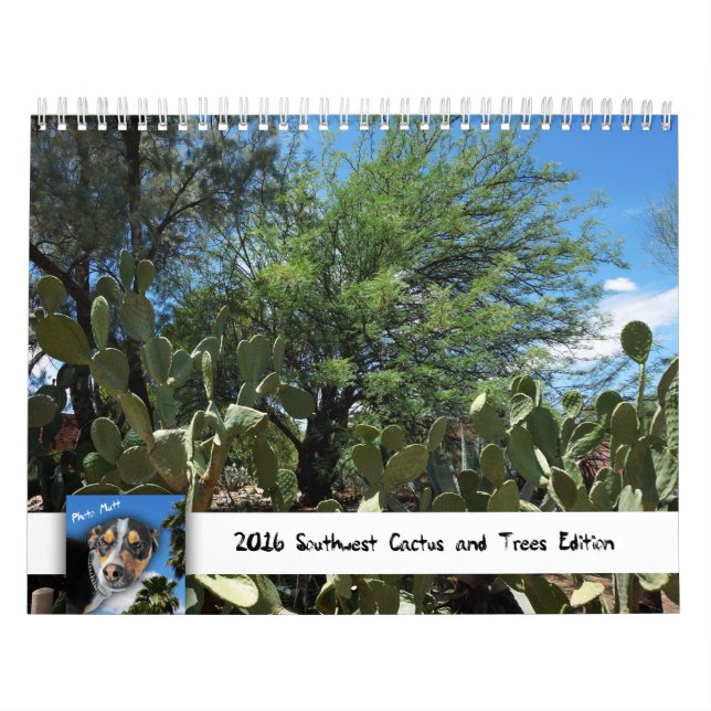 Calendário Cacto do sudoeste e edição das árvores pela (Capa)