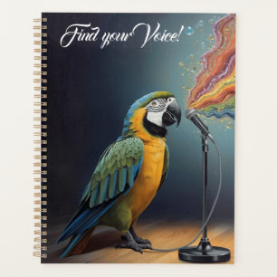 calendário caderno planejador de papagaio inspirad