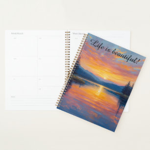 calendário caderno planejador inspirador à beira d