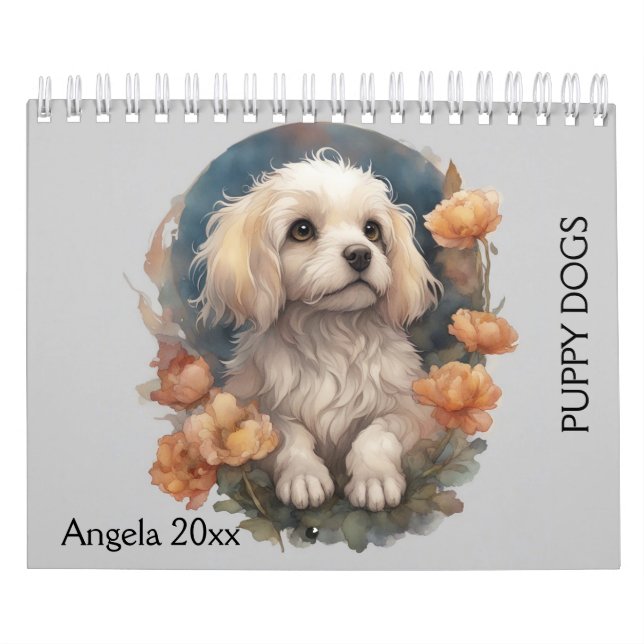 Calendário Cães, Cães, Cães Flores, (Capa)