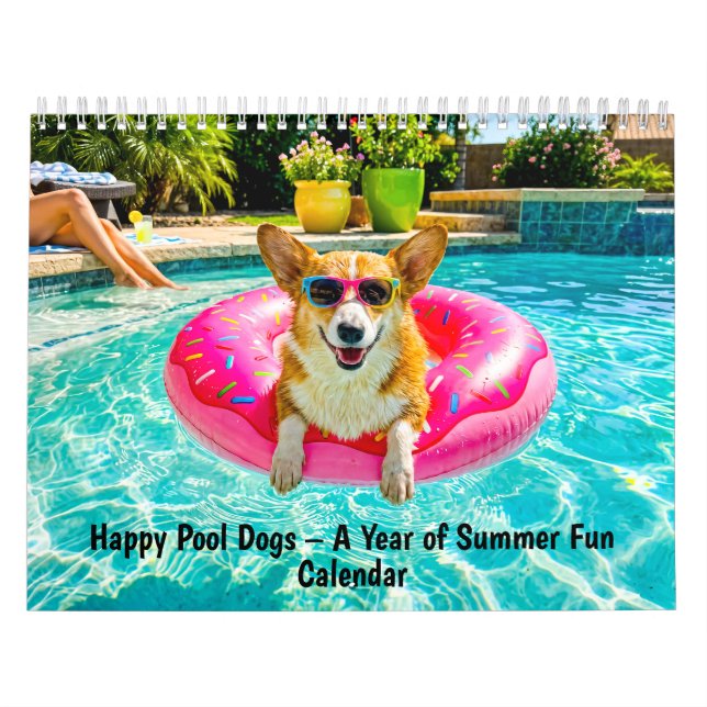 Calendário Cães Felizes na Piscina - Um Ano de Diversão de Ve (Capa)