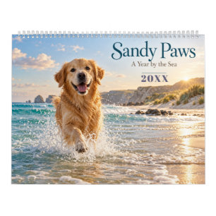 Calendário Cães na Praia Costeira