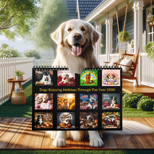 Calendário Cães Que Aproveitam Férias Durante O Ano 20XX