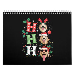 Calendário Cães Retrievers Dourados de Natal Ho Ho Ho