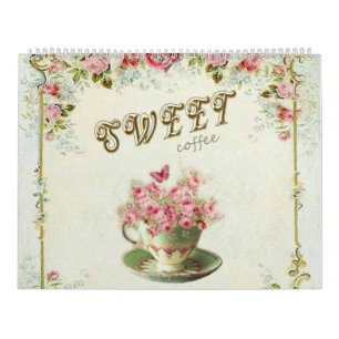 Calendário Café doce floral