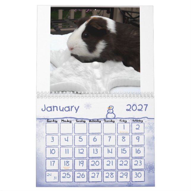 Calendário Calander da cobaia (Jan 2027)
