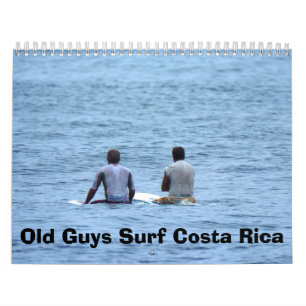 Calendário Calander, surf velho Costa Rica das caras