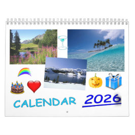 Calendário Calendar 2026
