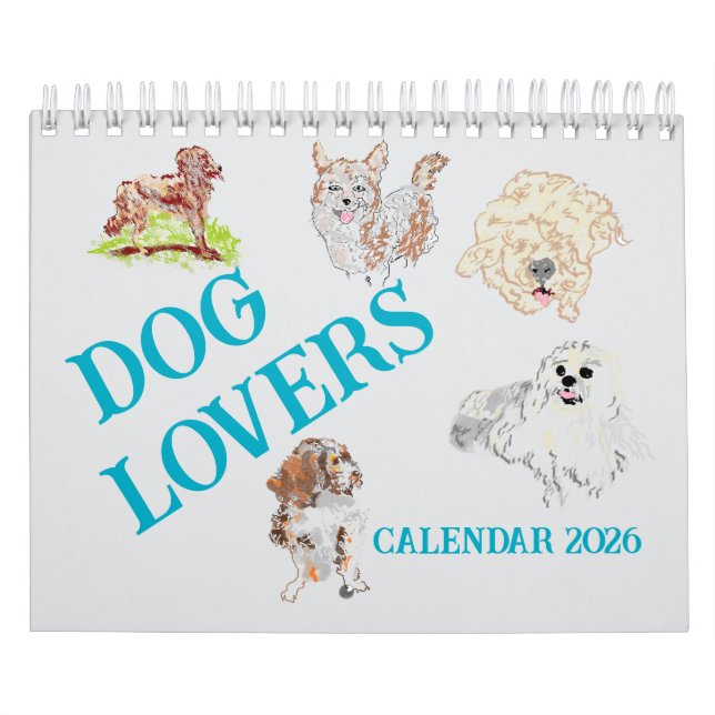 Calendário Calendar Dog Lovers 2026 (Capa)