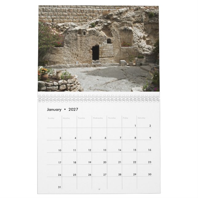 Calendário calendar Israel (Jan 2027)