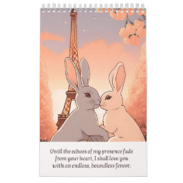Calendário Calendar romantic rabbit
