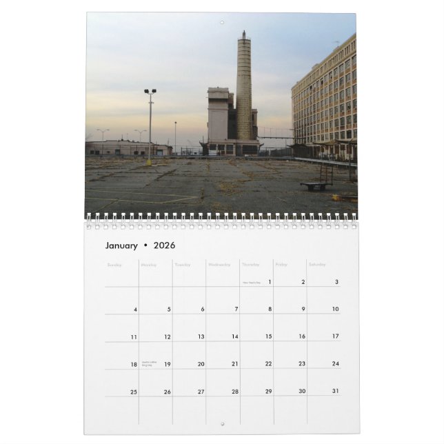 Calendário Calendário: Brooklyn industrial (Jan 2026)