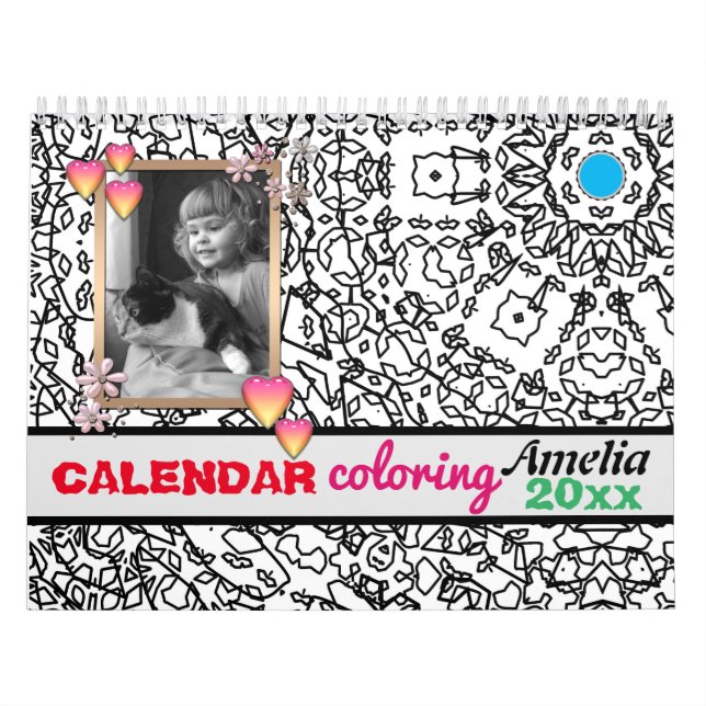 Calendário Calendário, livro de coloração, livros de coloraçã (Capa)
