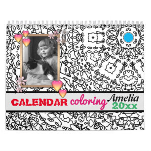 Calendário Calendário, livro de cores, livros de cores