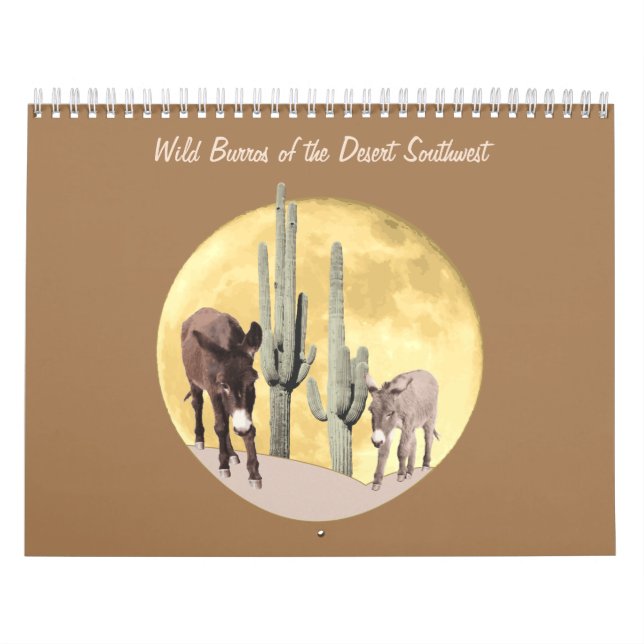Calendário Calendário, Wild Burros do Sudoeste do Deserto (Capa)