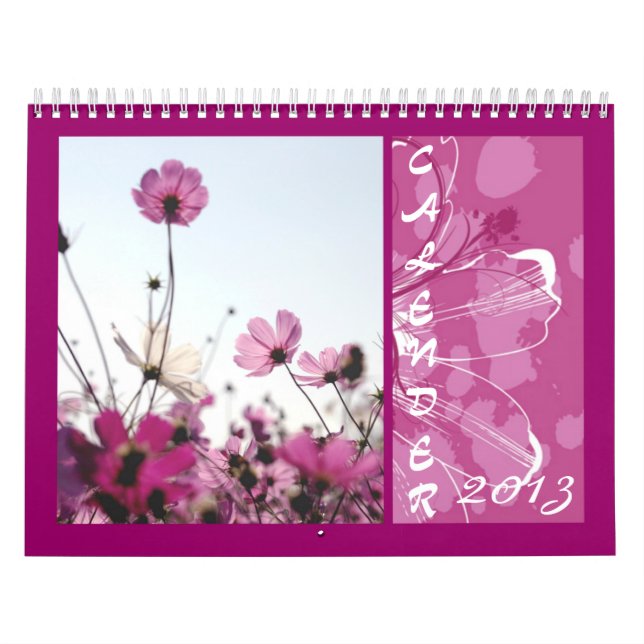 Calendário Calender 2013 belas flores rosa (Capa)