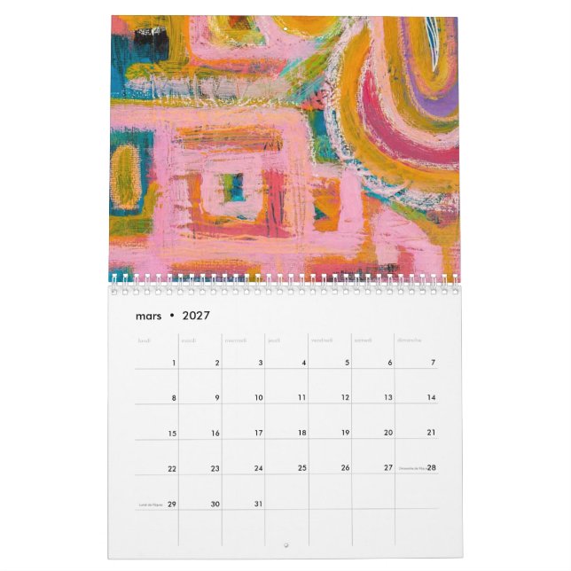 Calendário Calendrier 2025 Pat Blanche Art (Mar 2027)