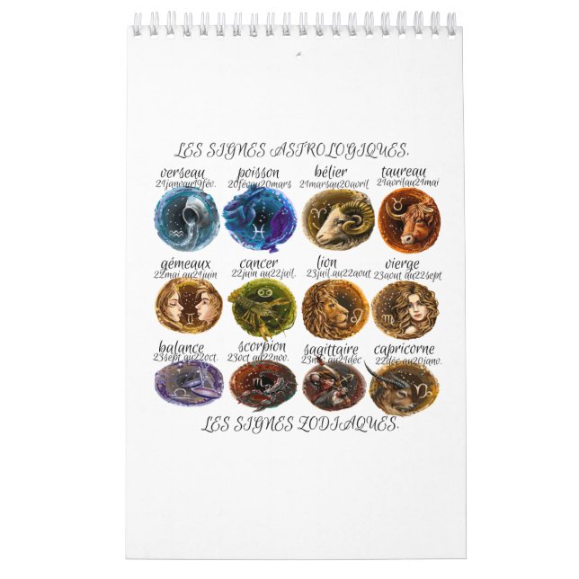 Calendário calendrier avec les signes astrologiques  (Capa)