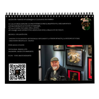 Calendário Calendrier mural d’art obscur – Format vertical
