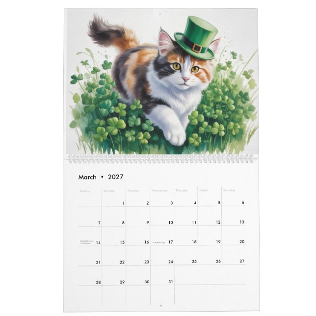 Calendário Calico Cats Calendar (Mar 2027)