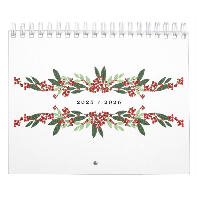 Calendário Caligrafia Elegante Pintada de Natal Personalizada (Capa)