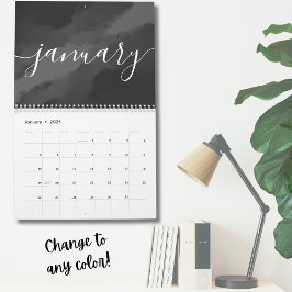 Calendário Caligrafia Simples de Script Minimalista