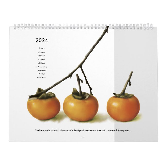 Calendário Camadas de uma Fotografia de Árvore de Persimmon e (Capa)