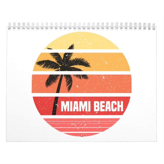 Calendário Camiseta de praia de Miami (Capa)