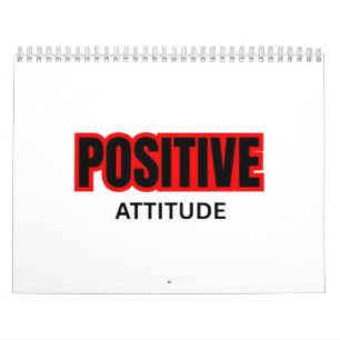 Calendário Camiseta de Tipografia Motivacional Atitude Positi