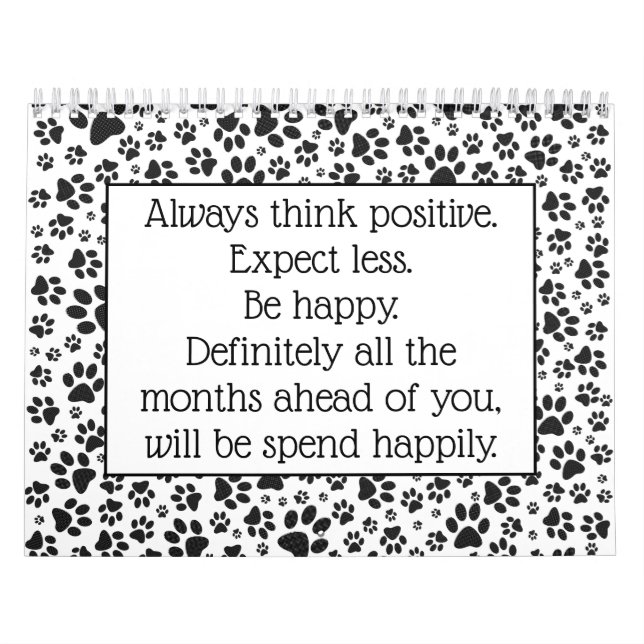 Calendário Canais de Cachorro Bolinhas Preta e Branca (Capa)