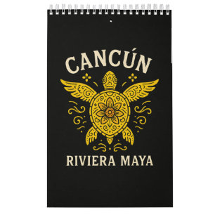 Calendário Cancun & Riviera Maya Vacação Tropical Retro Tipog