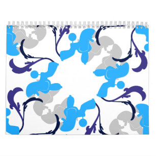 Calendário Cão Poodle gráfico abstrato com detalhes mínimos