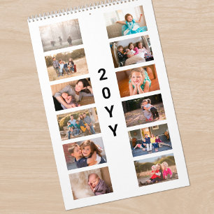 Calendário Capa Branca de Foto Moderna