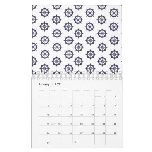 Calendário Capitão de Barcos Náuticos de Marinho de Roda de