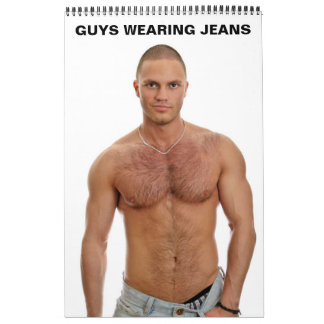 Calendário Caras Quentes Vestindo Jeans Musculares Sexuais Se