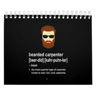 Calendário Carpinteiro de Barba Engraçada Homens Presentes