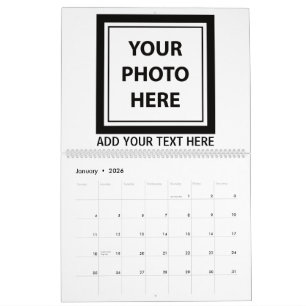 Calendário Carregar 14 Fotos e Adicionar Texto - Personalizar