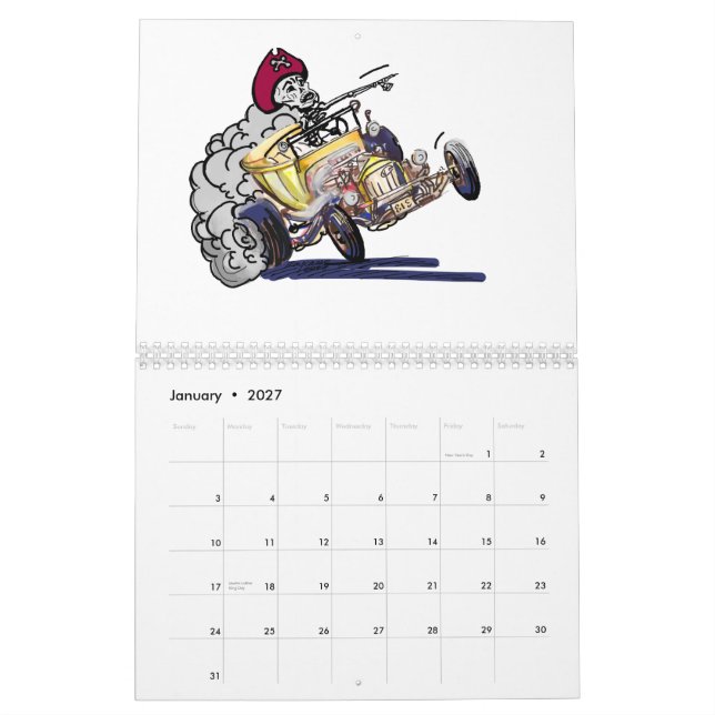 Calendário Carros legal e hot rod (Jan 2027)