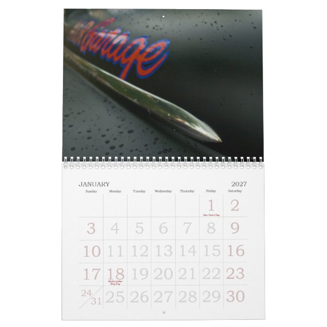 Calendário Carros vintage (Jan 2027)